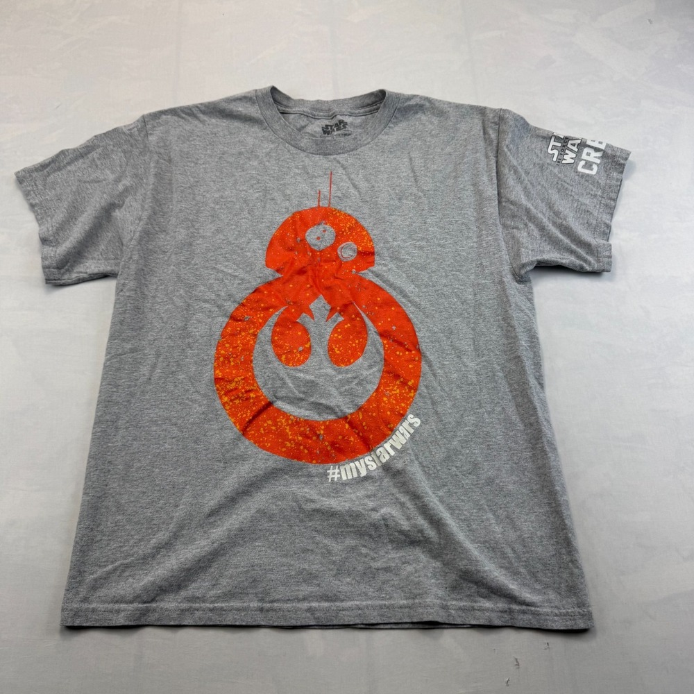 Star Wars T-Shirt Mens Large Gray Graphic Print Short Sleeve Crew Neck Pullover